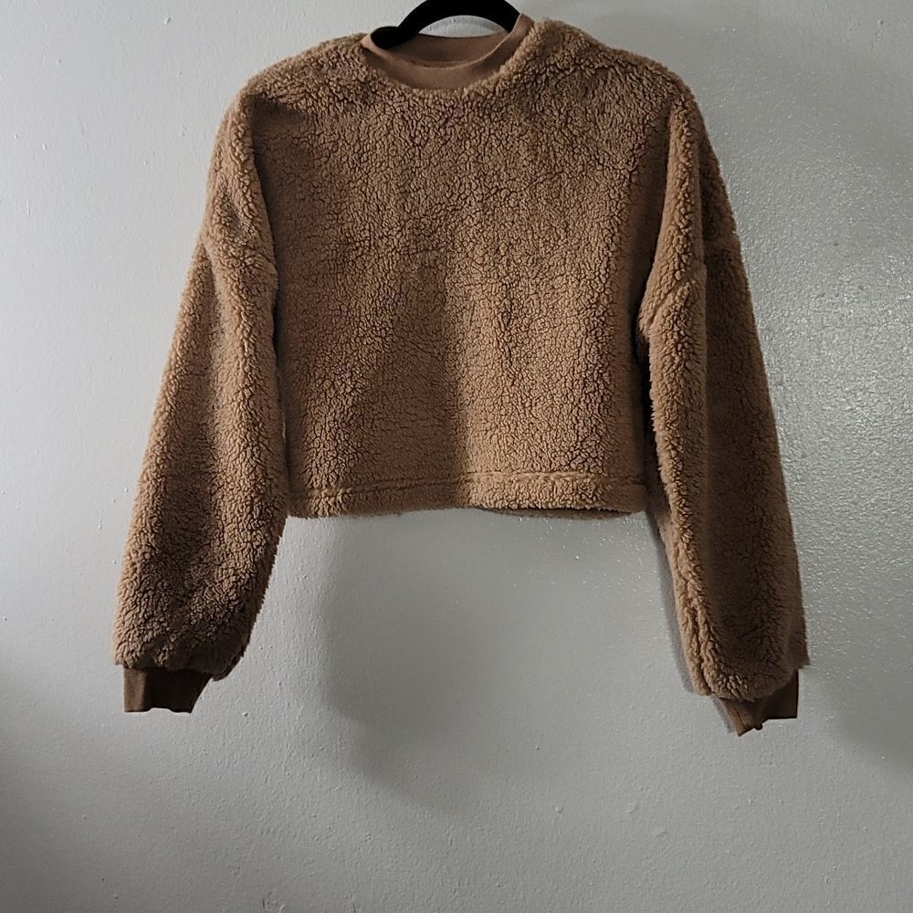 Bardot Nwt Fluffy Teddy Crop Sweater